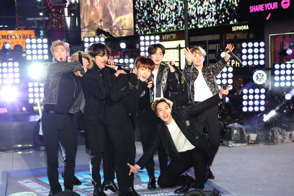 BTS performs during the Times Square New Year's Eve 2020 Celebration