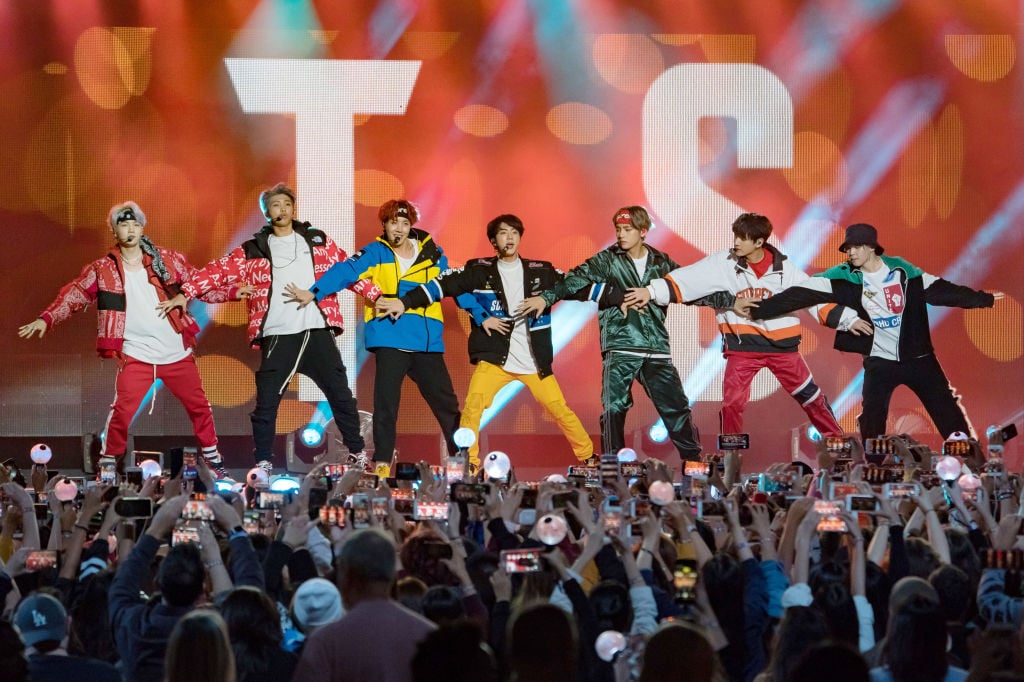 Korean K-pop band 'BTS' are seen at 'Jimmy Kimmel Live' 