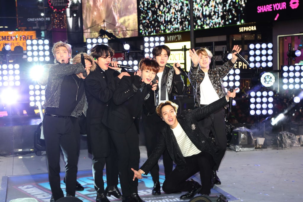  BTS performs during the Times Square New Year's Eve 2020 Celebration 