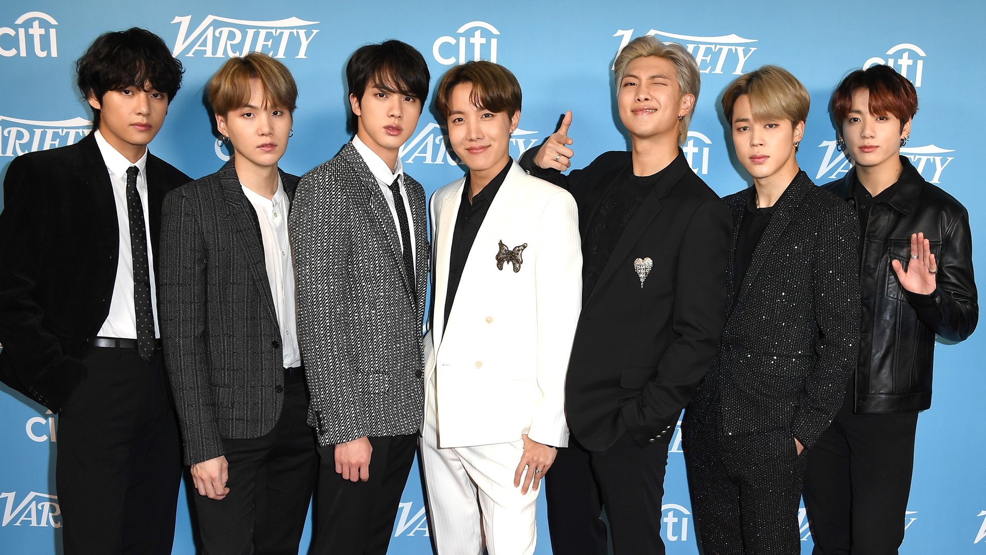 V, SUGA, Jin, J-Hope, RM, Jimin, and Jungkook of BTS at the 2019 Variety's Hitmakers Brunch at Soho House on December 07, 2019 in West Hollywood, California.