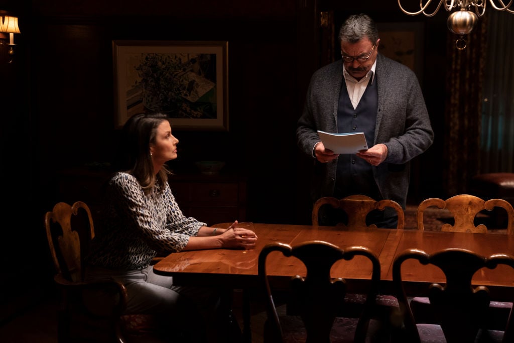 Bridget Moynahan and Tom Selleck on Blue Bloods |  Patrick Harbron/CBS via Getty Images