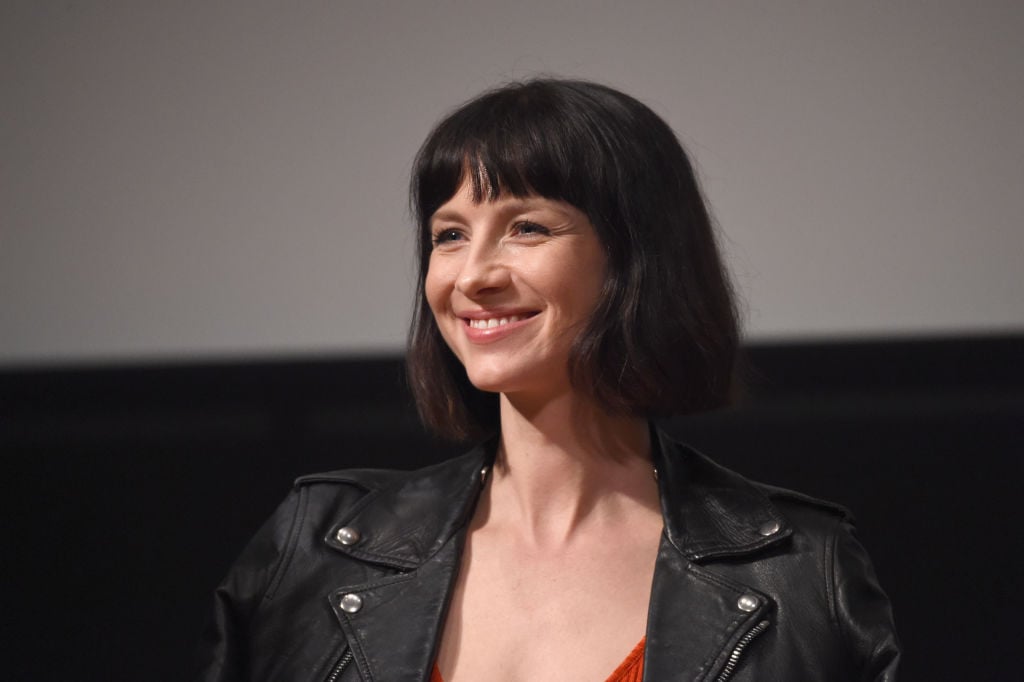 Could this be the leather jacket Caitriona Balfe splurged on? | Michael Kovac/Getty Images for STARZ