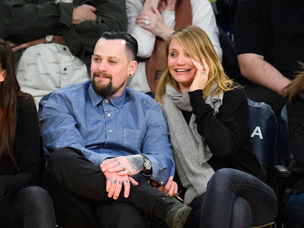 Cameron Diaz and Benji Madden at a game between the Washington Wizards and the Los Angeles Lakers