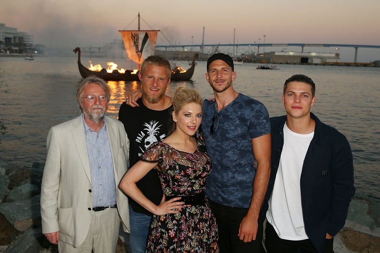 Michael Hirst, Alexander Ludwig, Katheryn Winnick, Gustaf Skarsgard, and Alex Hogh Andersen