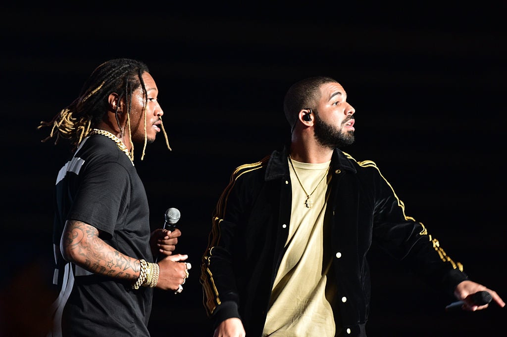 Drake and Future performing on stage