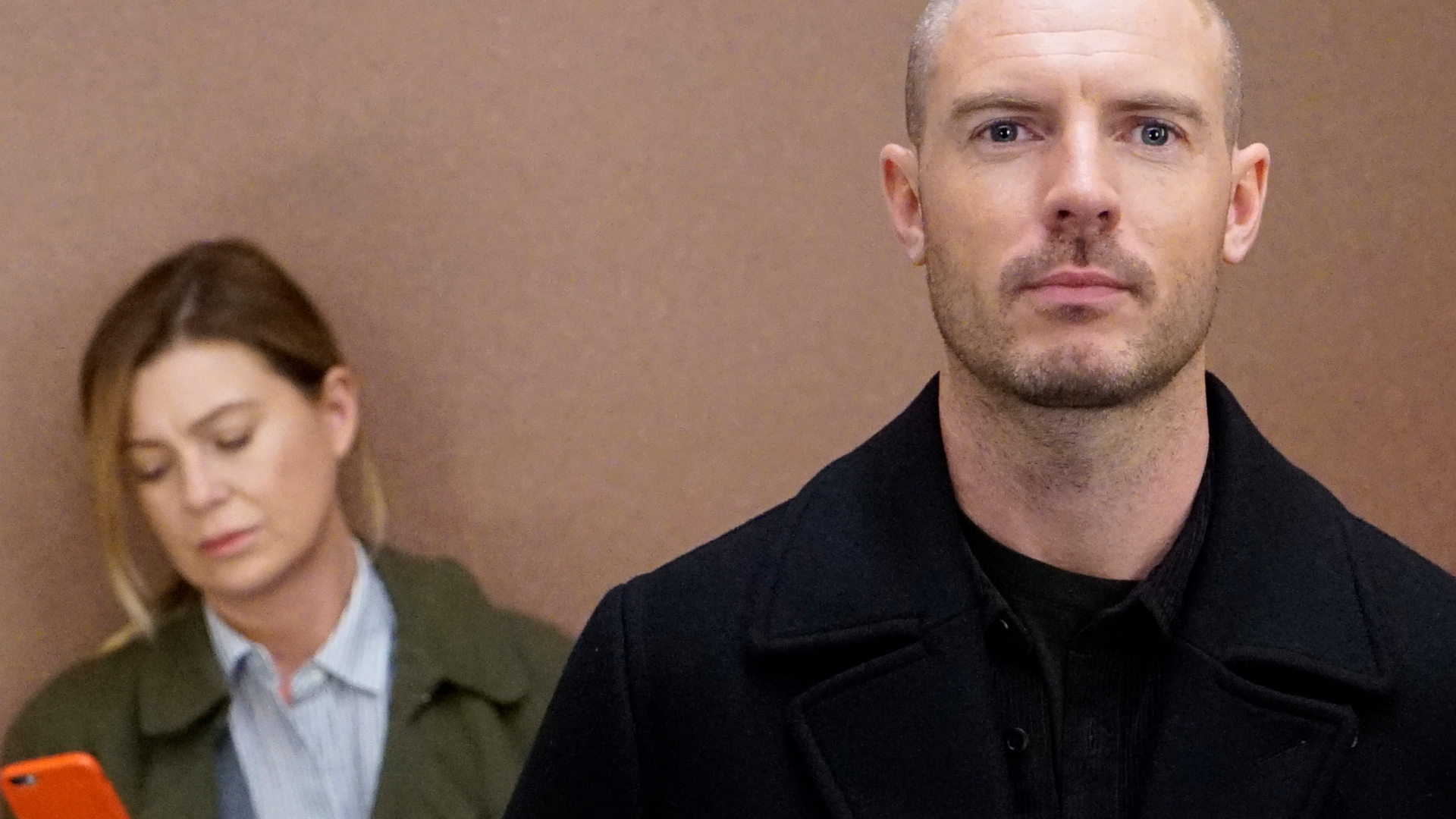 Ellen Pompeo and Richard Flood as Meredith Grey and Cormac Hayes (McWidow) in 'Grey's Anatomy'