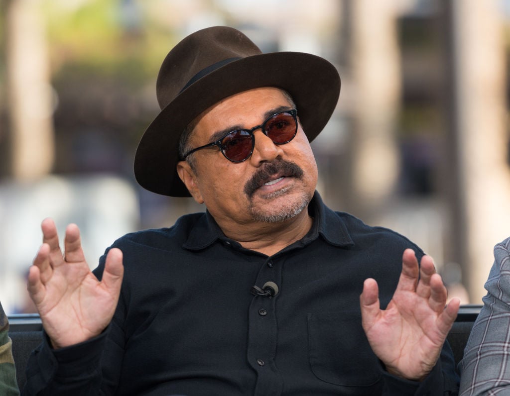 George Lopez on the set of "Extra." | Noel Vasquez/Getty Images