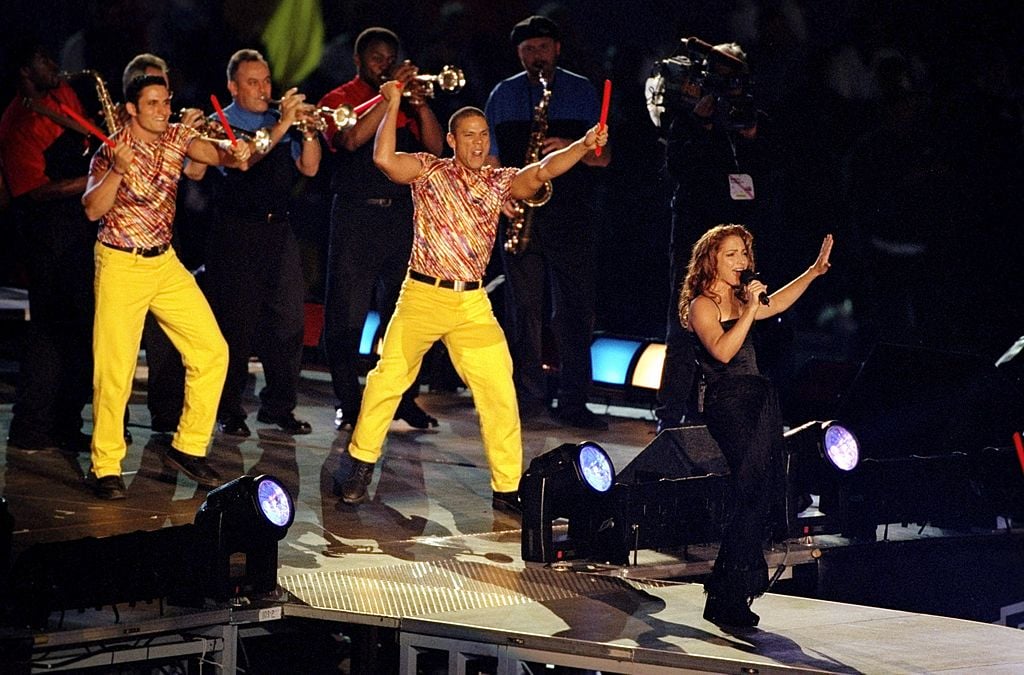 31 Jan 1999:  Gloria Estefan performing during the half time special of the Super Bowl XXXIII Game between the Denver Broncos and the Atlanta Falcons at the Pro Player Stadium in Miami, Florida. The Broncos defeated the Falcons 34-19.