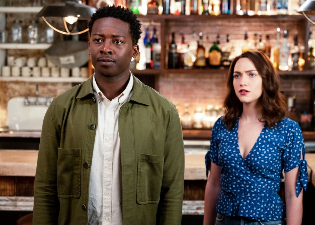 Brandon Micheal Hall as Miles Finer and Violett Beane as Cara Bloom on 'God Friended Me'