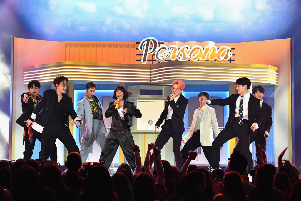 Halsey and BTS perform onstage during the 2019 Billboard Music Awards 