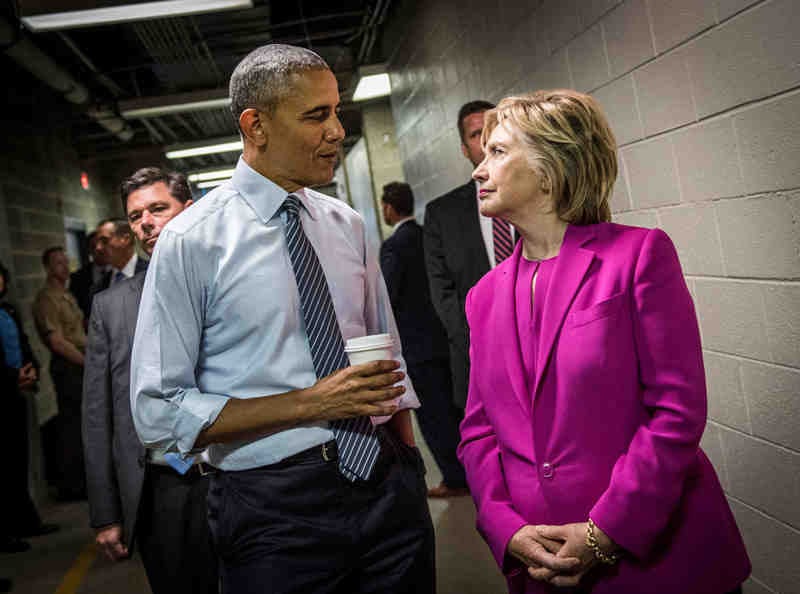 Hillary Clinton and Barack Obama