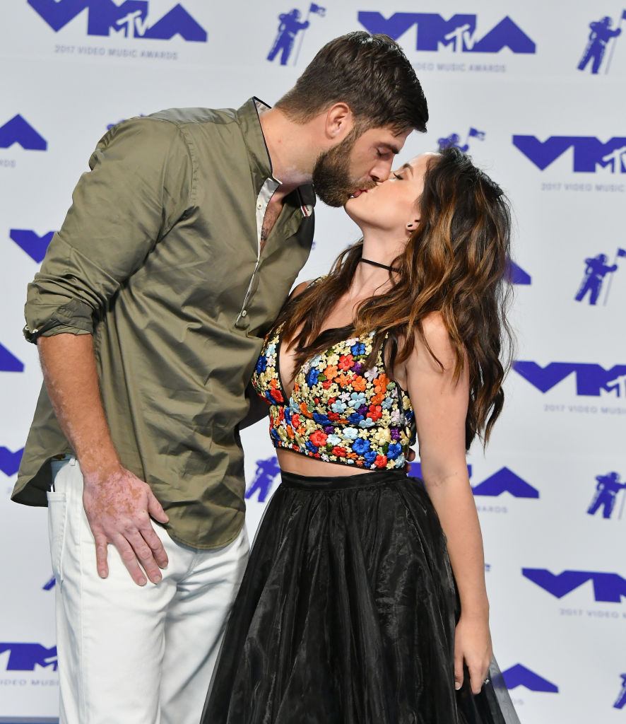 David Eason and Jenelle Evans attend the 2017 MTV Video Music Awards