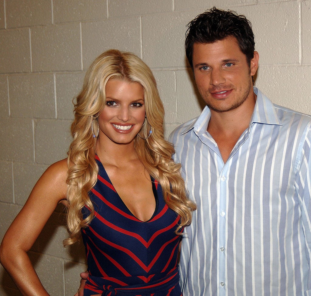 Jessica Simpson and Nick Lachey at an event