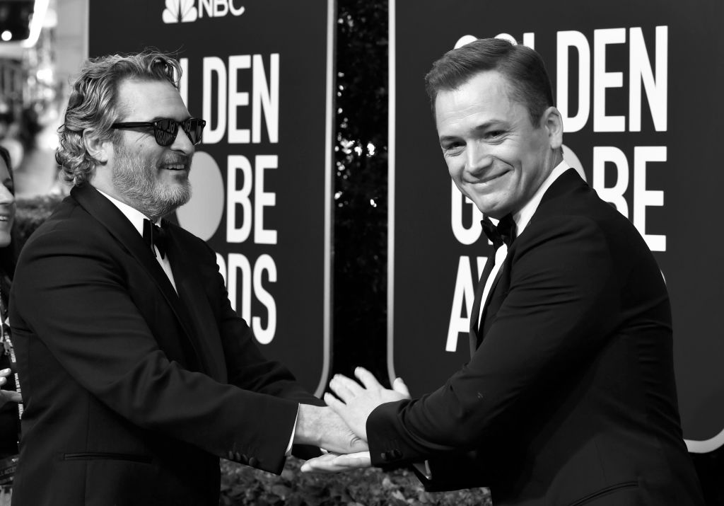 Joaquin Phoenix and Taron Egerton at the Golden Globe Awards