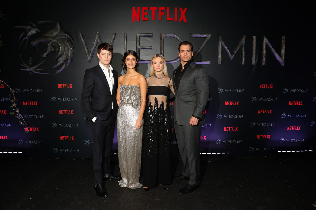 Joey Batey, Anya Chalotra, Freya Allan, and Henry Cavill of The Witcher
