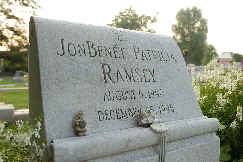 The grave of JonBenet Ramsey is shown August 16, 2006 in Marietta, Georgia