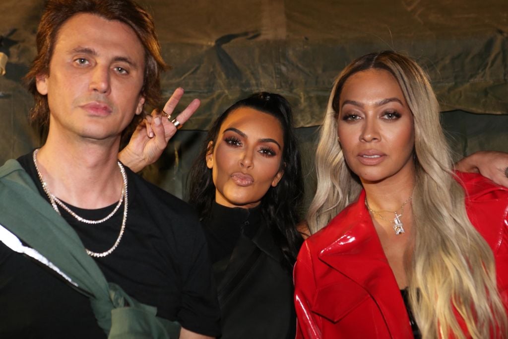 Jonathan Cheban, Kim Kardashian West, and La La Anthony attend the Nas "Nasir" Album Listening Session