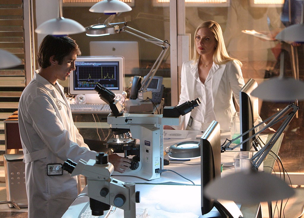Jonathan Togo and Emily Proctor in 'CSI: Miami'