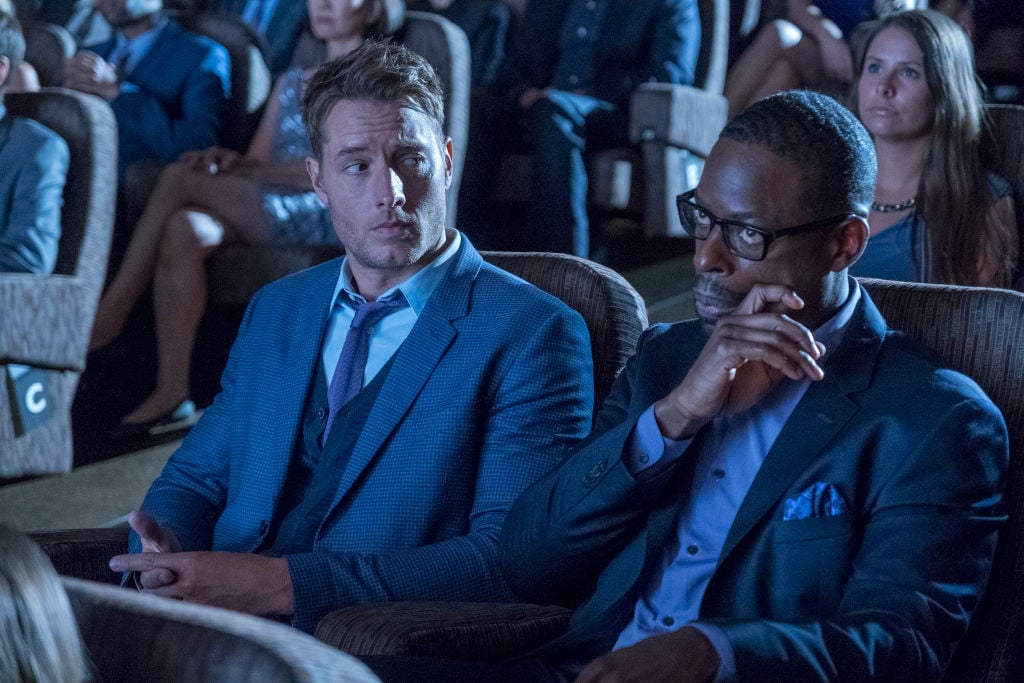 Justin Hartley as Kevin Pearson, Sterling K. Brown as Randall Pearson in This Is Us - Season 3