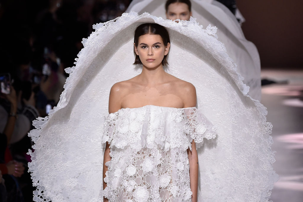 Kaia Gerber walks the runway during the Givenchy Haute Couture Spring/Summer 2020 show