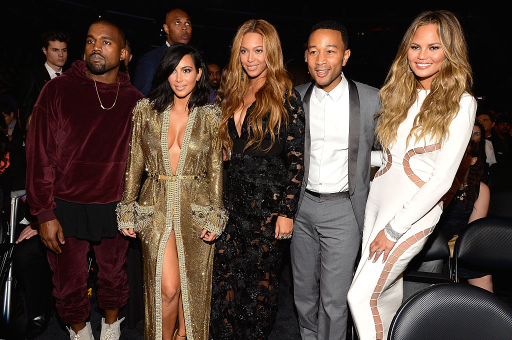 Kanye West, Kim Kardashian, Beyonce, John Legend and Chrissy Teigen at the Grammys in 2015