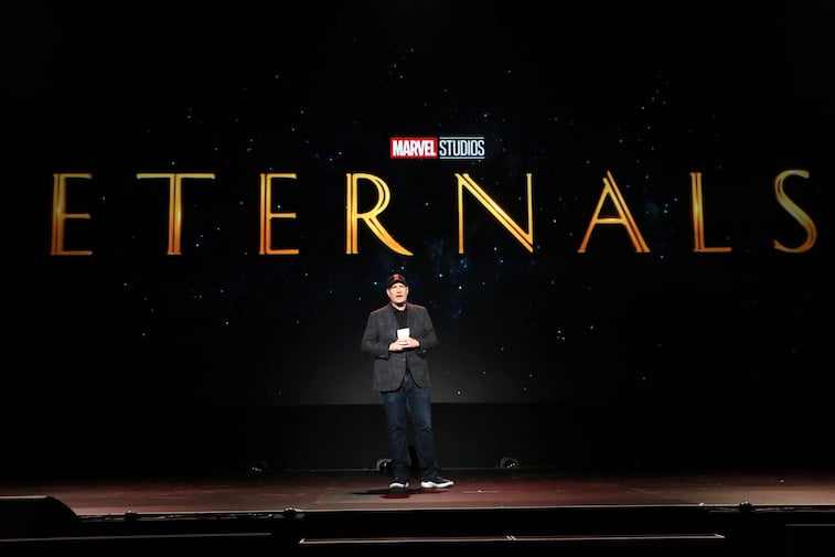 Kevin Feige speaks onstage