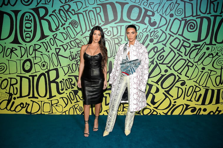 Kim and Kourtney Kardashian on the red carpet