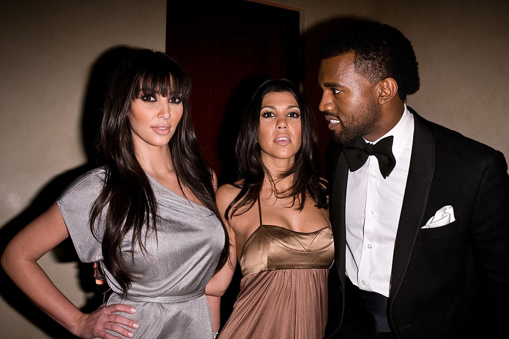 Kim Kardashian, Kourtney Kardashian, and Kanye West in 2008
