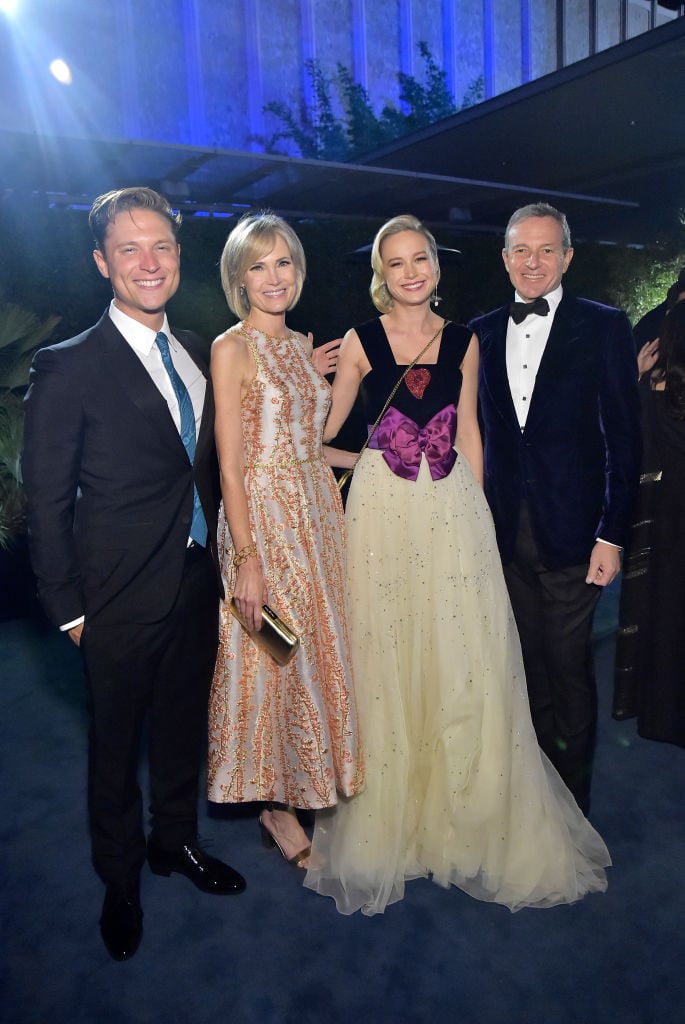 (L-R) Elijah Allan-Blitz, Willow Bay, Brie Larson, and Bob Iger