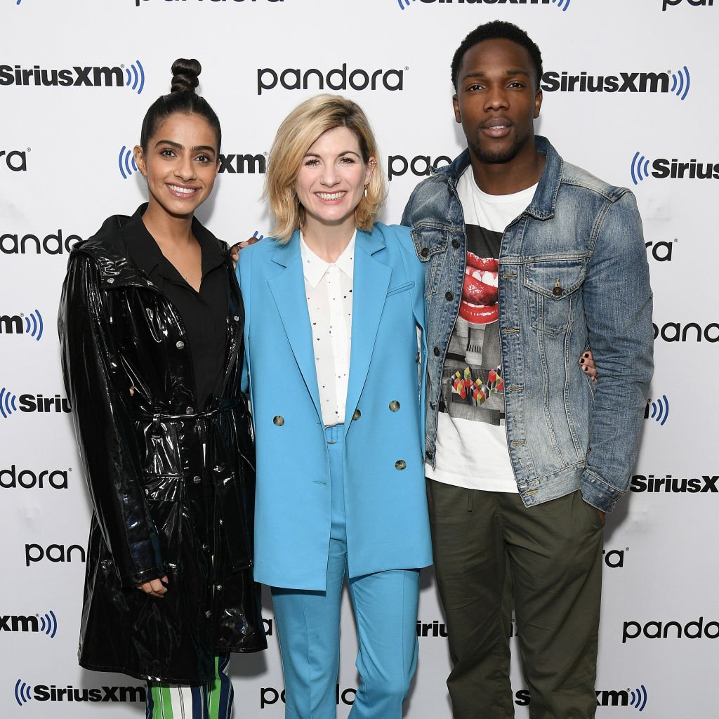 Mandip Gill, Jodie Whittaker, and Tosin Cole of Doctor Who