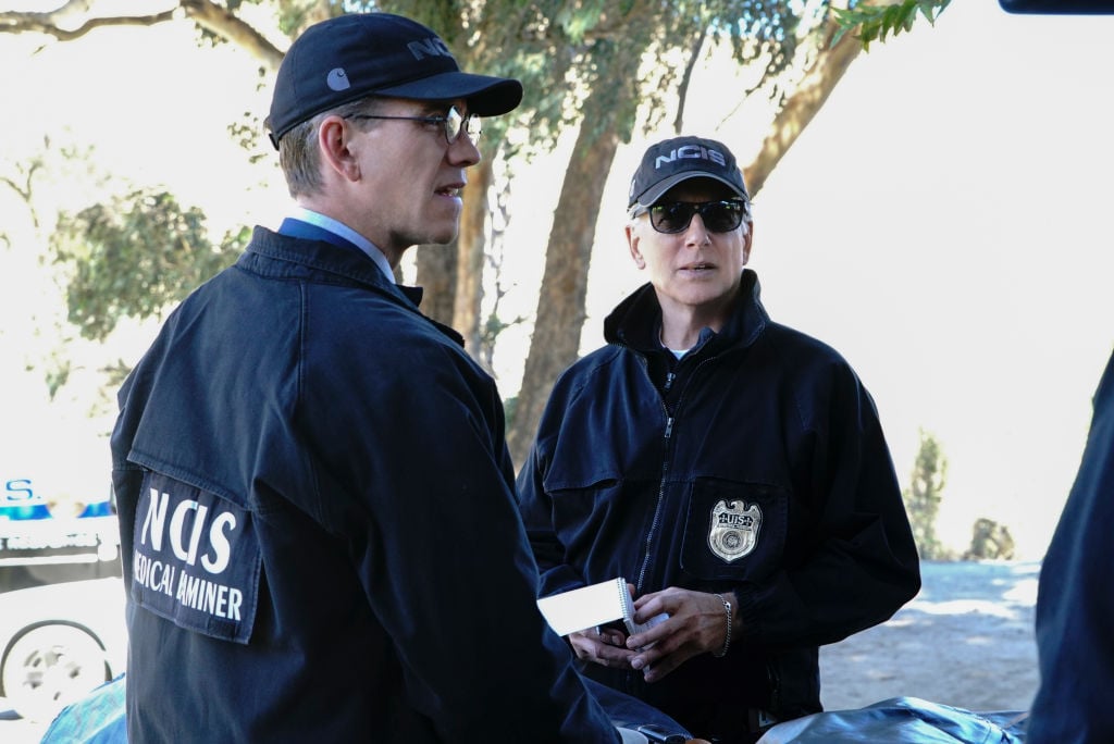 Mark Harmon and Brian Dietzen on the set of NCIS | Bill Inoshita/CBS via Getty Images