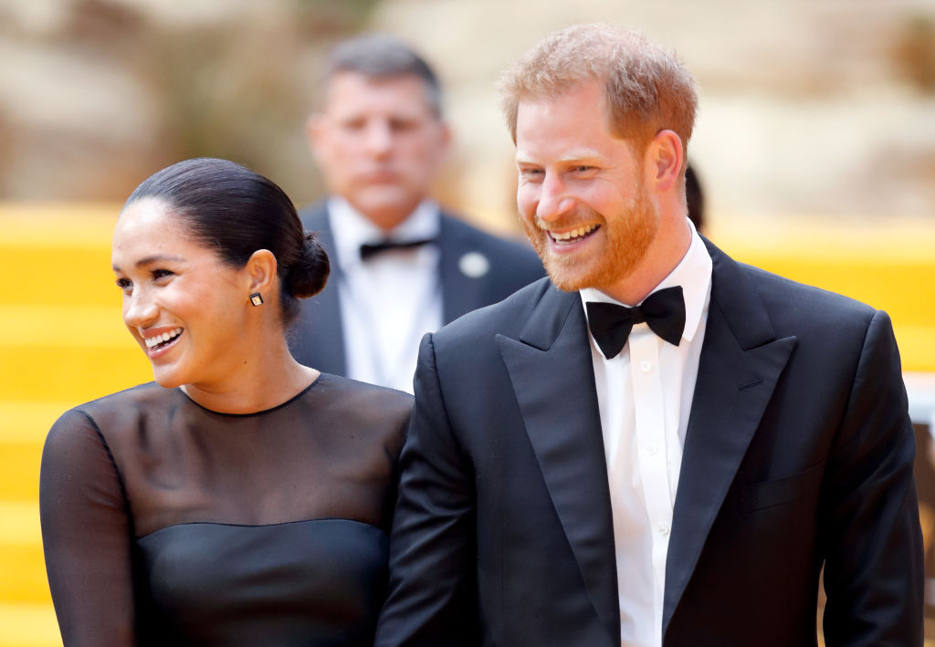 Meghan Markle and Prince Harry at 'The Lion King' European premiere on July 14, 2019