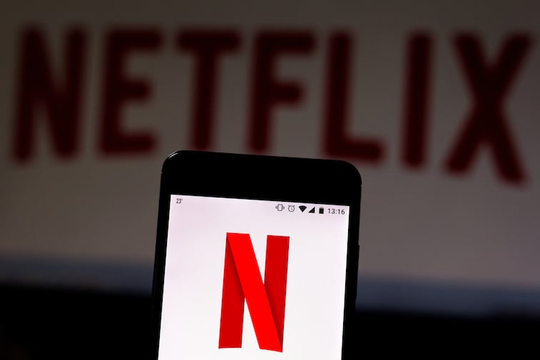 Netflix logo on a phone screen