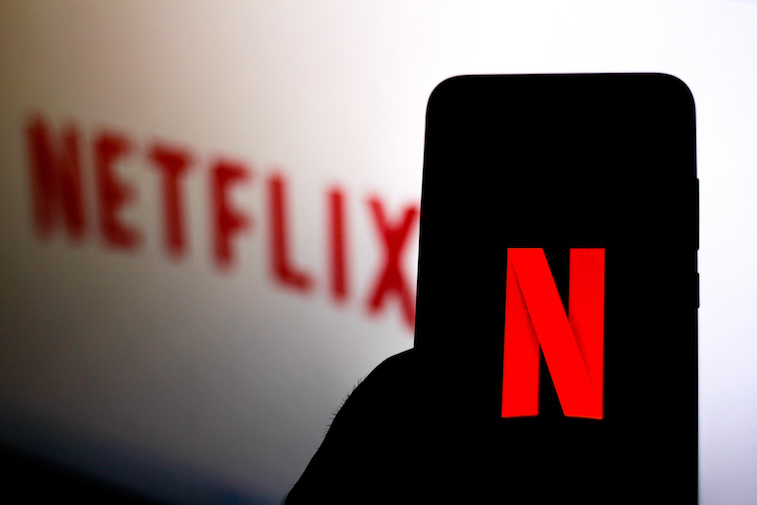 Netflix logo shown on a phone screen