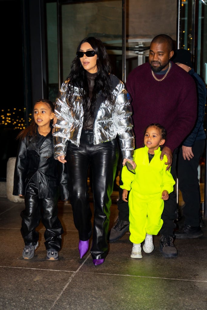 kids North West, Kim Kardashian West, Saint West, and Kanye West