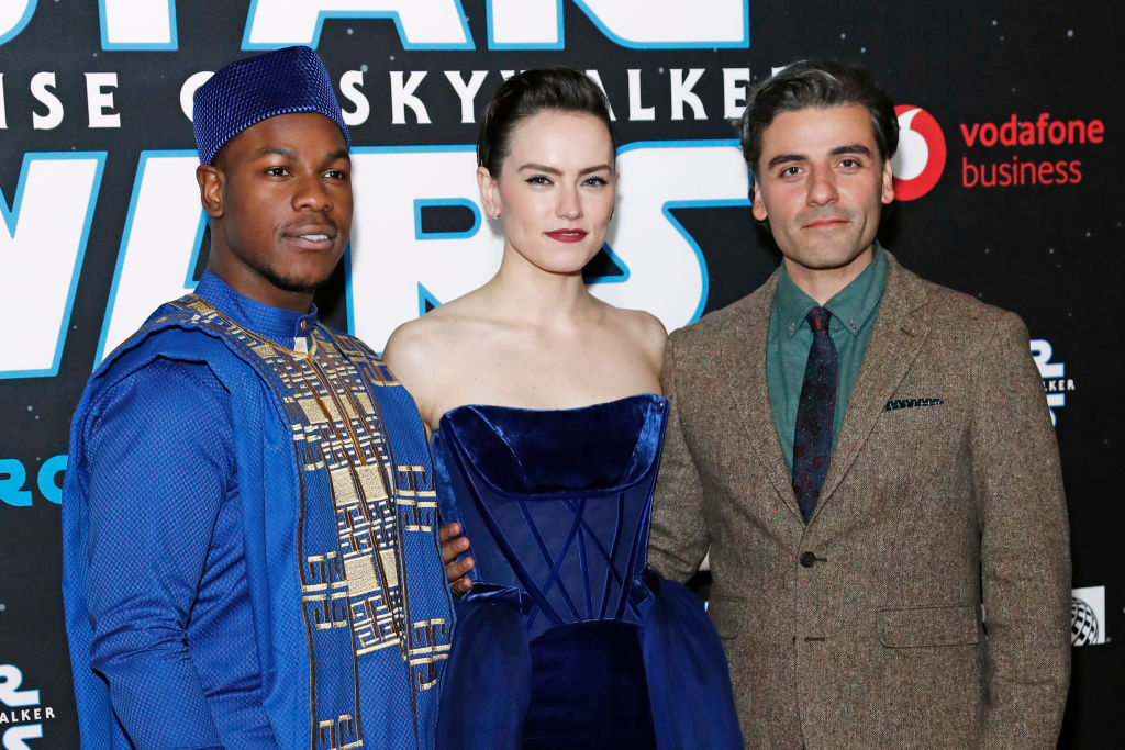 John Boyega, Daisy Ridley and Oscar Isaac at the European Premiere of 'The Rise of Skywalker'