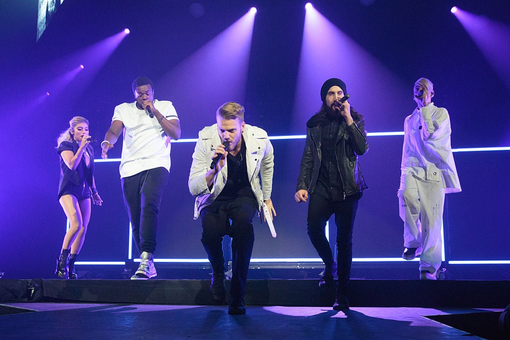 Kirstin Maldonado, Kevin Olusola, Scott Hoying, Avi Kaplan, and Mitchell Grassi of Pentatonix 