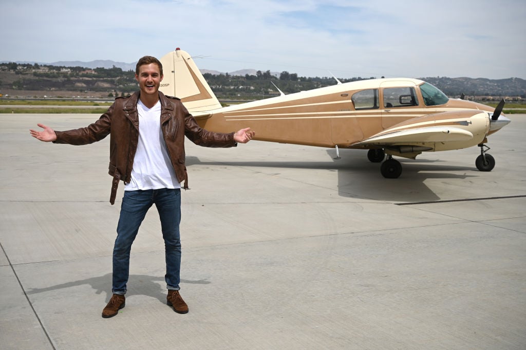 'The Bachelor' Peter Weber in front of his plane