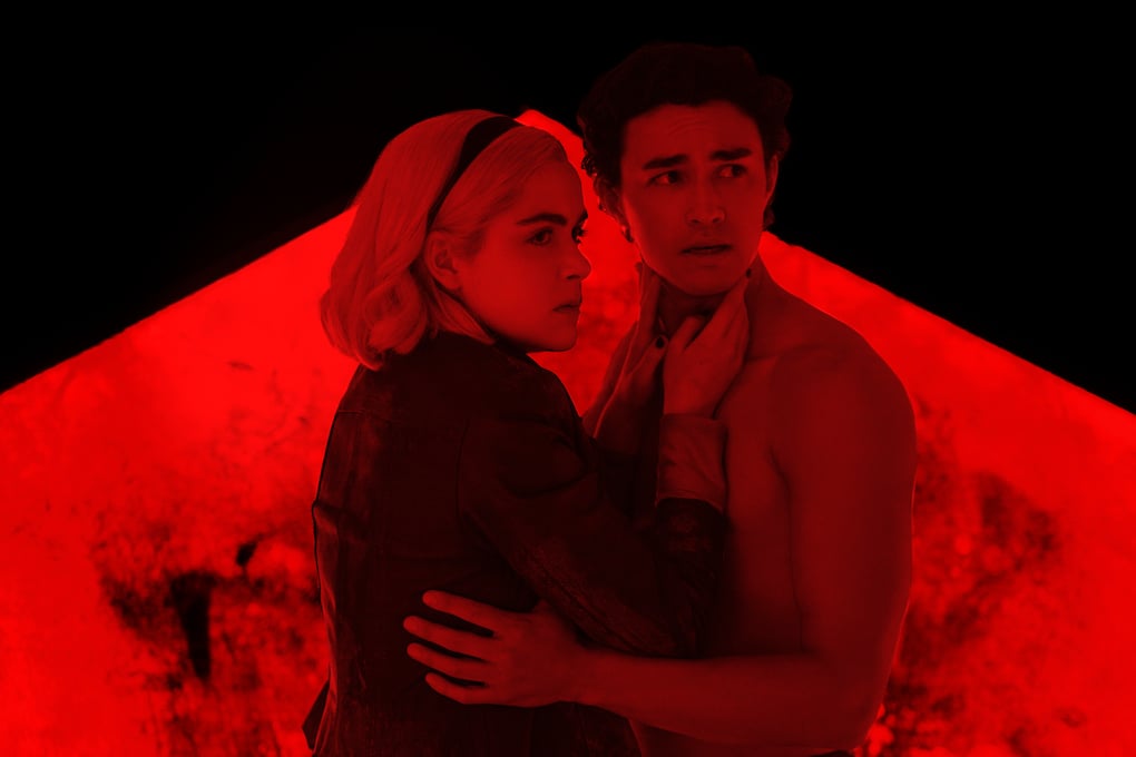 Sabrina (Kiernan Shipka) and Nick (Gavin Leatherwood) meet in the Hell, 'CHILLING ADVENTURES OF SABRINA.'