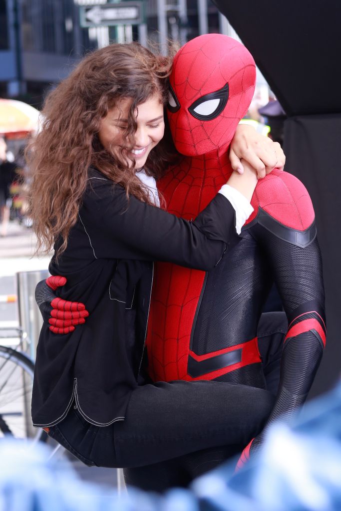 Zendaya and Tom Holland as Michelle Jones and Spider-Man