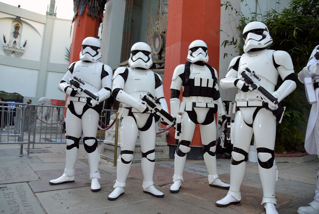 Imperial stormtroopers at the IMAX opening of 'Star Wars: The Rise Of Skywalker'