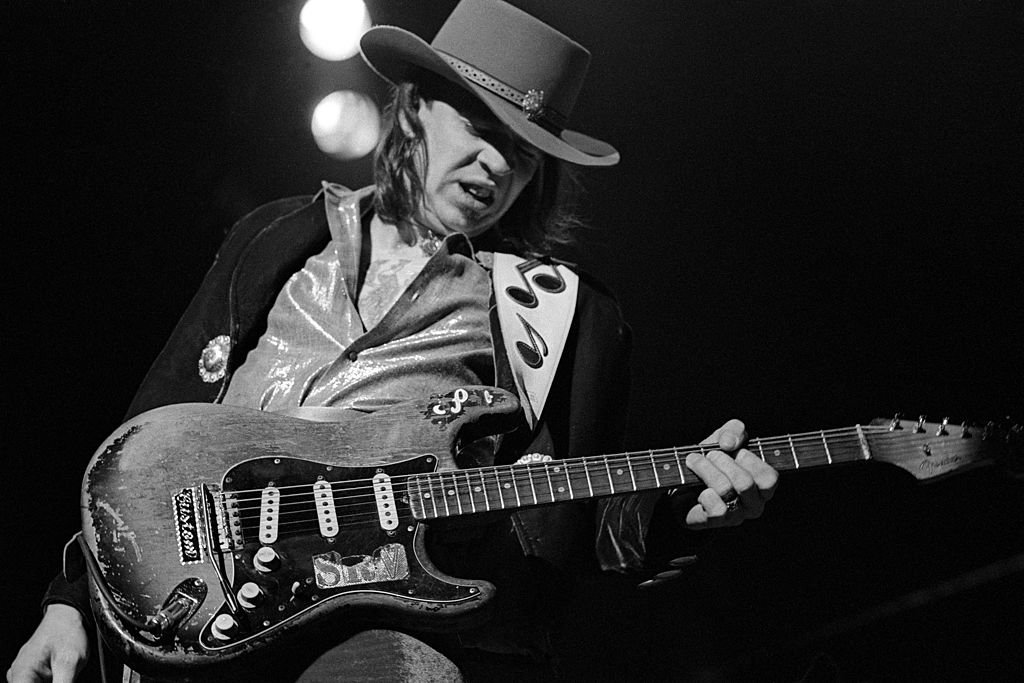 Stevie Ray Vaughan performing at the Warfield Theater in San Francisco