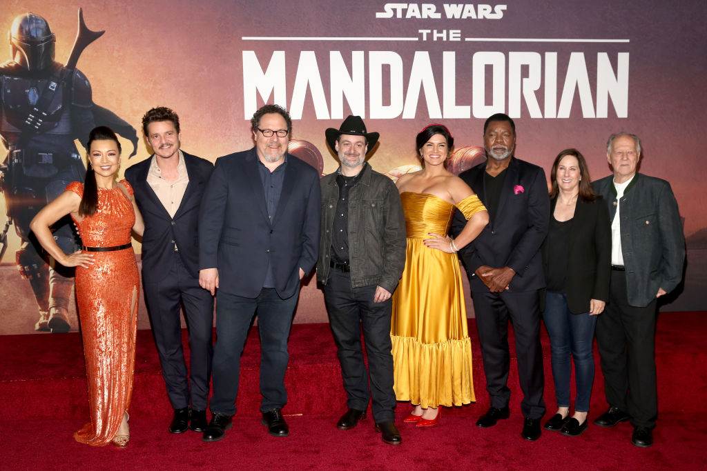 The cast of 'The Mandalorian' (minus Baby Yoda) at the premiere of the show