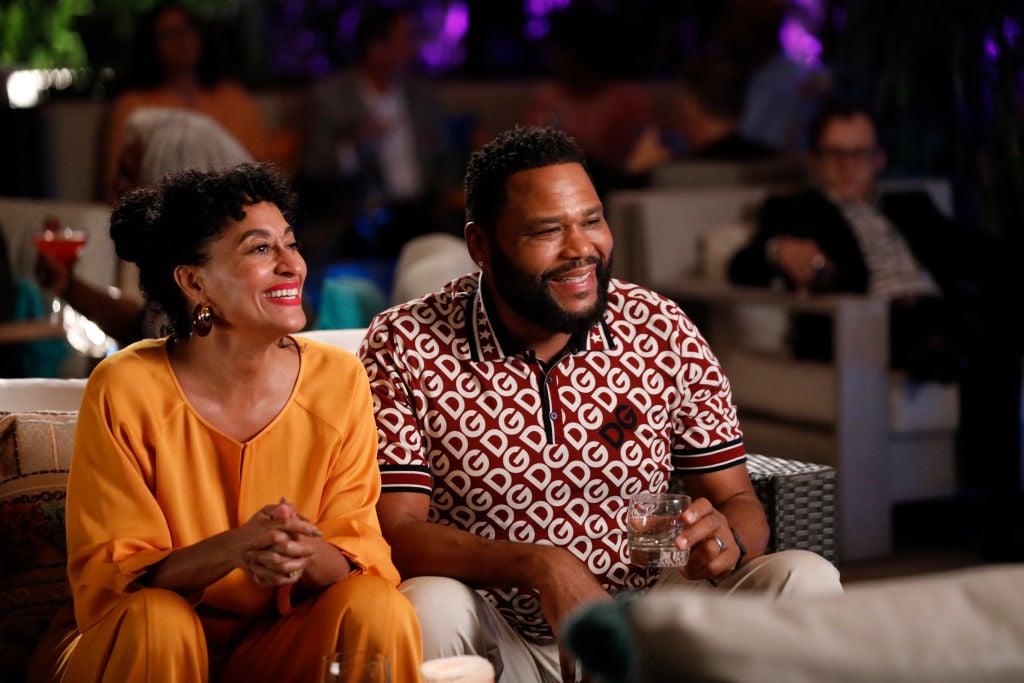 Tracee Ellis Ross and Anthony Anderson acting on "Black-ish"