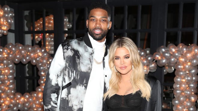 Tristan Thompson and Khloé Kardashian at a party