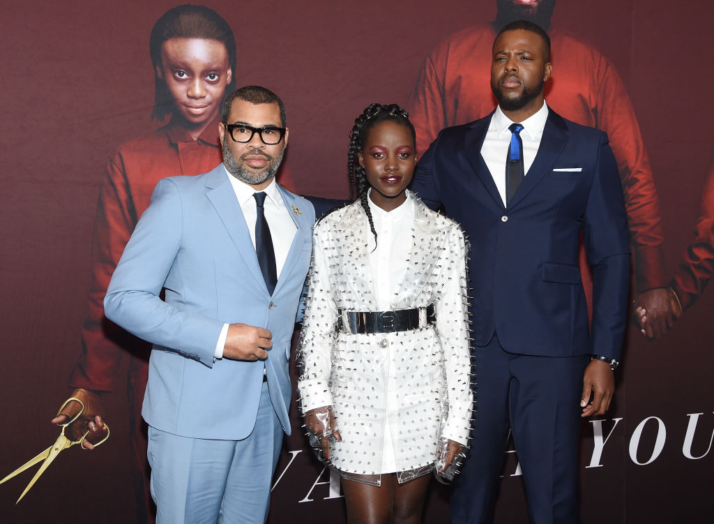 Jordan Peele, Lupita Nyong'o and Winston Duke attend the "US" premiere