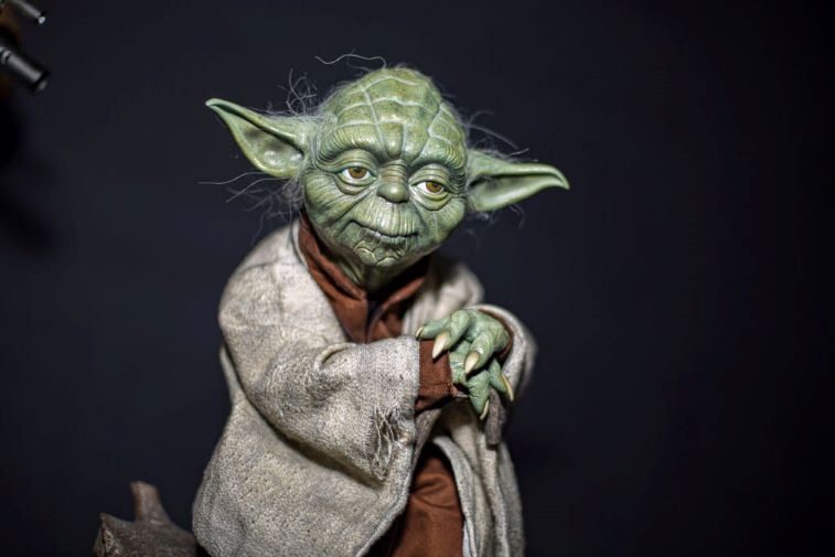 A statue of Yoda