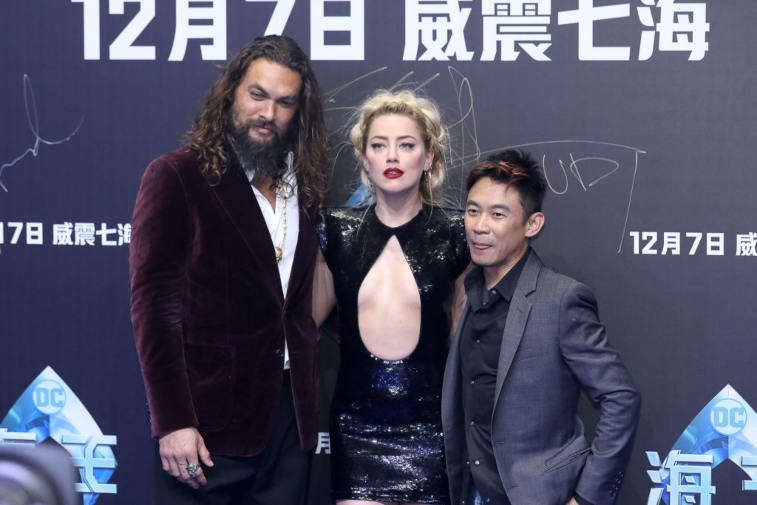 Jason Momoa, Amber Heard and 'Aquaman' director James Wan