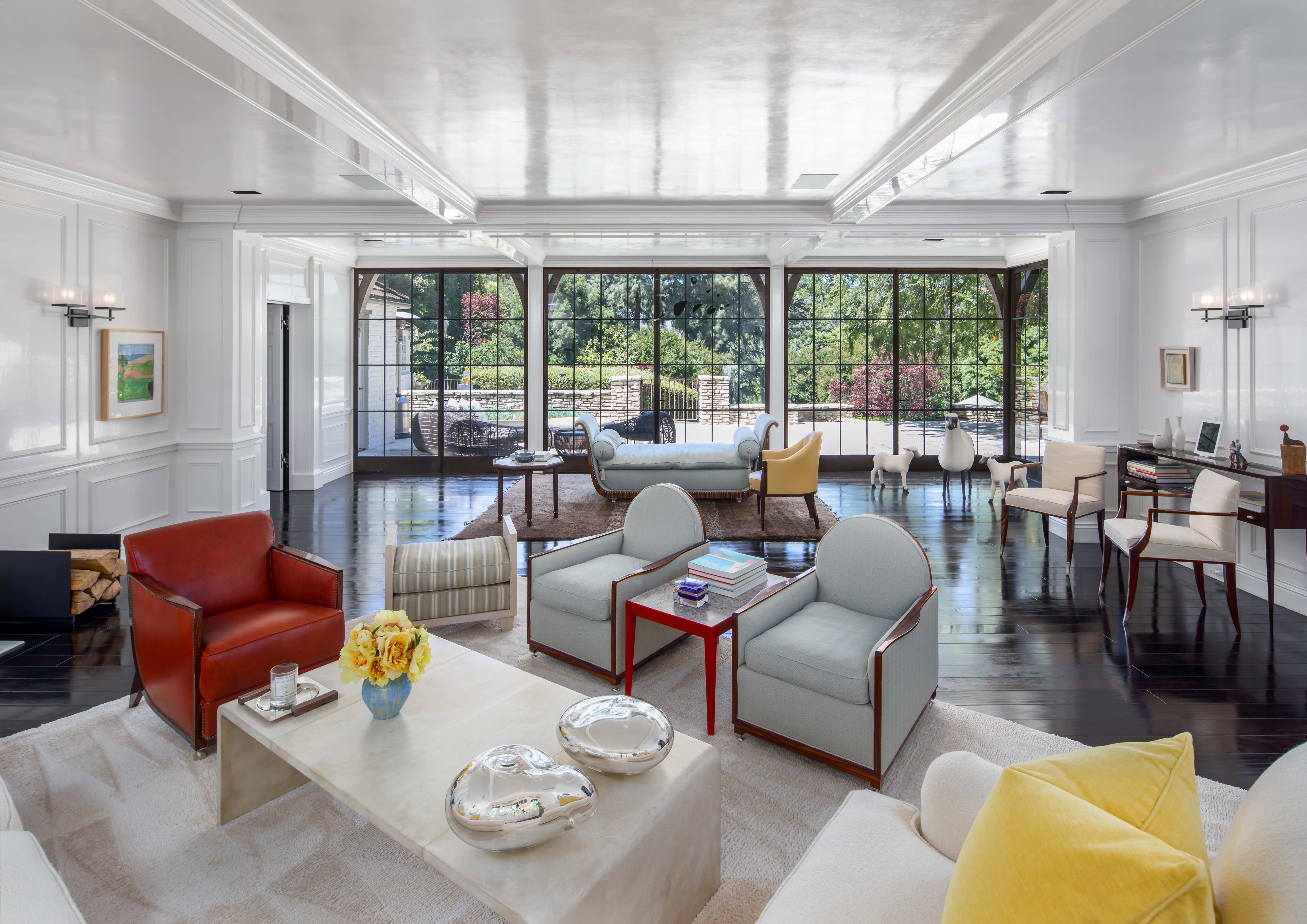 living room with windows