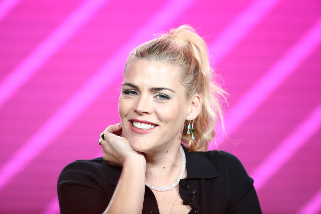 Busy Philipps speaks on the "Busy Tonight" panel.
